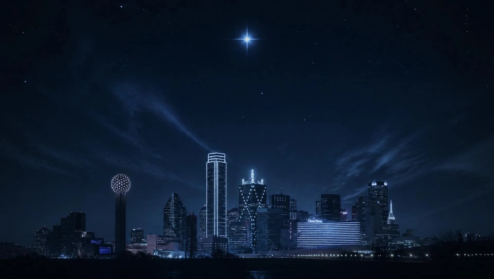 Dallas skyline at night